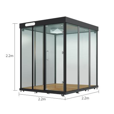 China Movable Piano/Meeting/Webcasting/Music Large Room Soundproof Glass Steel Booth Soundproof Box For Home Recording for sale