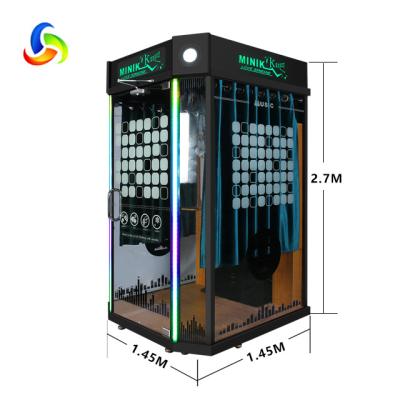 China Metal+Tempered Glass Metal+Tempered Arcade Mall Street Park Plaza Mobile Station OEM Karaoke Room Singing Machine Music Studio DJ Pod Mini Glass Metal+Tempered KTV for sale