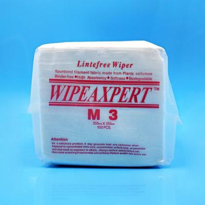 China Cleanroom 100-1000 Clean Room M-3 Industrial Cleaning Paper Disposable Lint Free Towels for sale