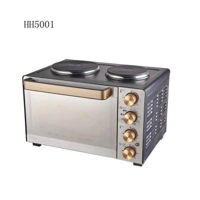 China Modern Low Price Electric Oven 50L 1700W Conventional Electric Toaster Oven Convection Oven/Turbo Oven Single Mini with 220 Hot Plate for sale