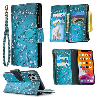 China Anti-fall Wallet Case For iPhone 13 Pro Max Zipper Design Phone Case Cover Flip Case For iPhone 13 for sale