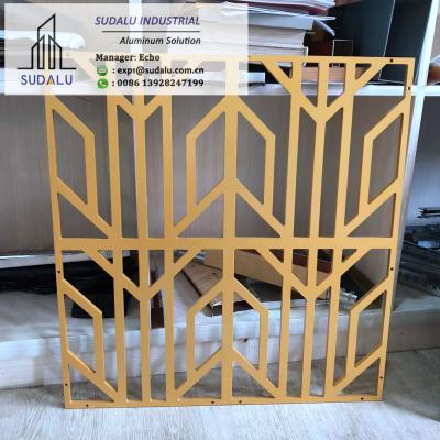 China SUDALU 3mm Aluminum Perforated Panel for Fence with Yellow Color Standard Aluminum Panel Sheet for sale