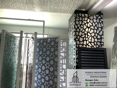 China SUDALU Aluminum Column Pillar Cover Perforated Panel Wood color RAL Powder Coating Aluminum Interior Decoration Panel for sale