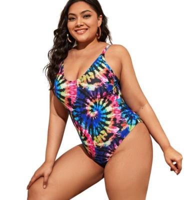 China QUICK DRY Colorful One Piece Bikini Swimwear Woman Plus Size Swimsuit Large Size Sexy Beach Wear for sale