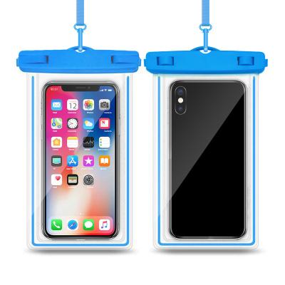 China Sensitive Touch Screen Waterproof Floating Transparent Diving Dry Boating Cycling PVC Waterproof Bags For Phones For Xiaomi Huawei Samsung for sale