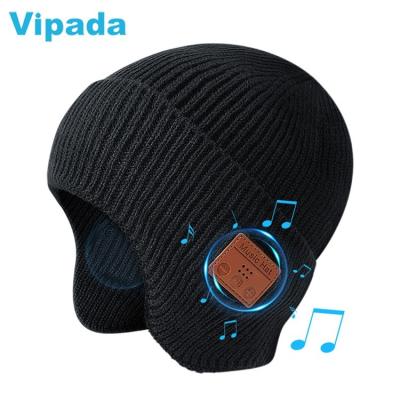 China COMMON Beanie Hat Rechargeable Wireless Headphones Earflap Earflap Winter V2 Warm Hat Earphone for sale