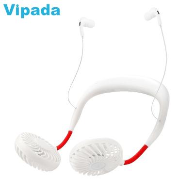 China Bluetooth Neck Fan 2 In One Neck Fan Headphone Audio Hanging Fan for sale