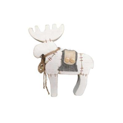 China Wholesale Kids Christmas Europe Crafts Funny Reindeer Ornaments Wooden Craft for sale