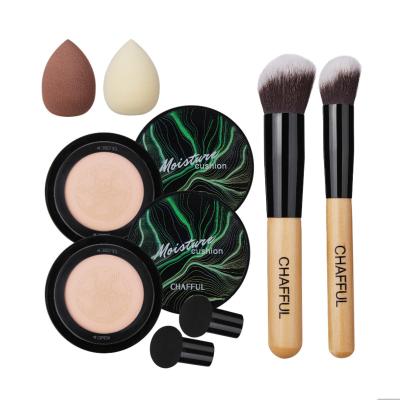 China Long Lasting Makeup Set AMK017 Matte Concealer With Kabuki Brushes 2pcs Air Cushion CC Cream Mushroom Master Base for sale