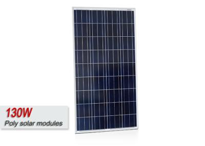 China 130 Watt Poly Crystalline Silicon Solar Panels , Solar Photovoltaic Cell Panel for sale