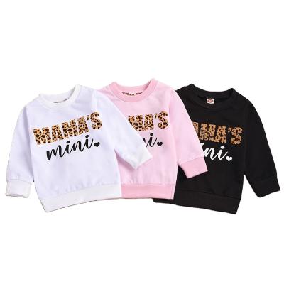 China Autumn Winter Sustainable Baby Clothes Moms Mini Print Sweater Kids Girls Long Sleeve Pullover Top for sale