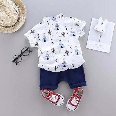 China 2021 Hot Selling Popular Printed Short Sleeve Shirts Casual Comfortable Washable Bulk Wholesale Children Clothing Boys Kids Clothes for sale