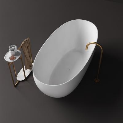 China Freestanding Modern Luxury Oval Freestanding Tub Solid Surface Contemporary Soaking Bathtub for sale