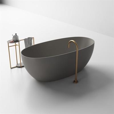 China Freestanding Customized Solid Color Adult Luxury Soaking Freestanding Artificial Stone Bathtubs for sale