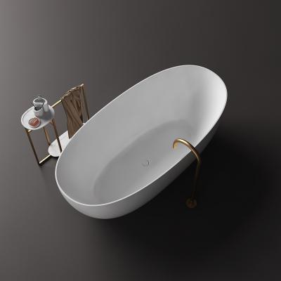 China Freestanding Oval 1-2  Person Soaking Freestanding Indoor Stone Resin  Bathtubs for Hotel Use for sale