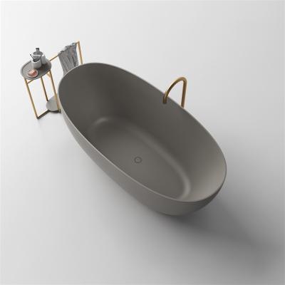 China Freestanding Large Adult  Hotel / Home Bathroom Tub Freestanding Solid Stone Bathtub for sale