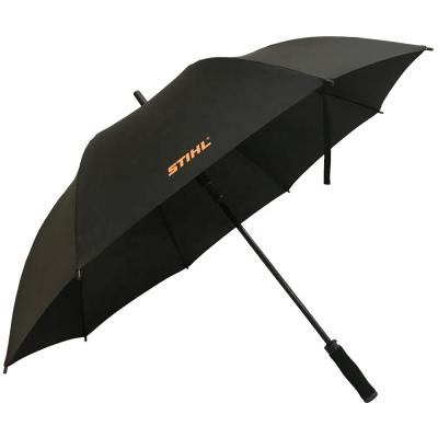 China Customized Sport Umbrella Golf Waist Strong Windproof Umbrella Black Handle Logo Button Support Windproof Umbrella for sale