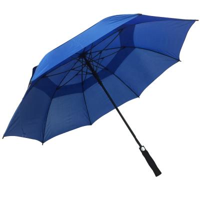 China Convenient For Car Wholesale Amazon Blue Large Double Tiers Golf Umbrella With Fiber Body for sale