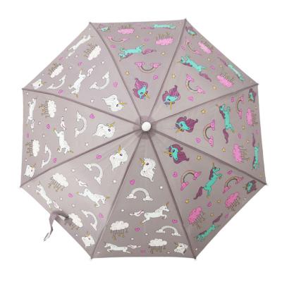 China Custom Novelty Water Color Changing Silkscreen Printing Magic Umbrella For UK Child for sale