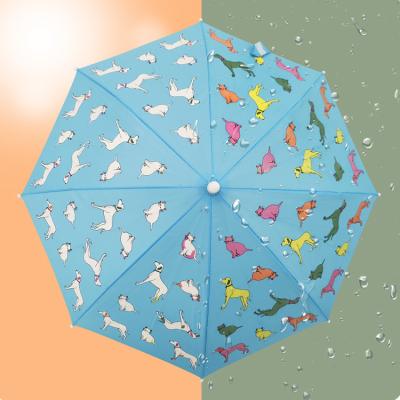 China Customized Unicorn Butterfly Windproof Color Change Printing Mode Child Magic Upright Umbrella for sale