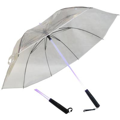 China Portable transparent Fasion LED axis poe safety flashlight umbrella for sale