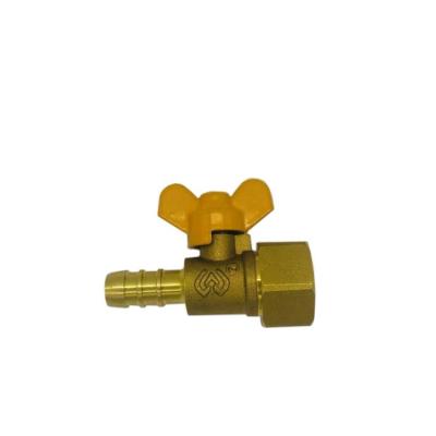 China General Thread Brass Gas Valve With Butterfly Handle Female Mini Ball Valve Hose Connection 1/2