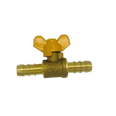 China General Double Hose Connection Mini Brass Gas Valve With Butterfly Handle for sale