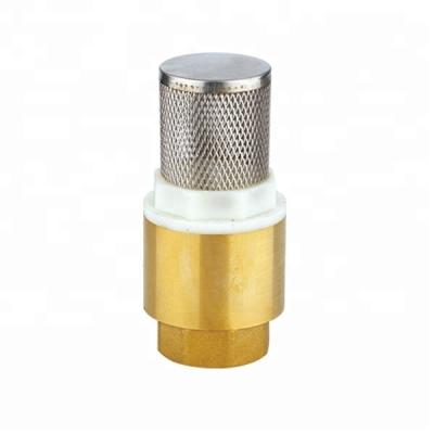 China General Brass Spring Vertical Water Foot Foot Check Valve With Plastic Filter Core for sale