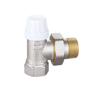 China General Thermostatic Water Heating Angle Type Brass Manual Radiator Valve For Radiator Heating for sale