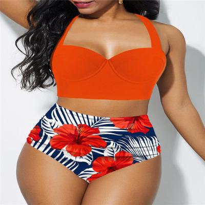 China European and foreign trade swimsuit plus size sexy printing women's large size bikini for sale