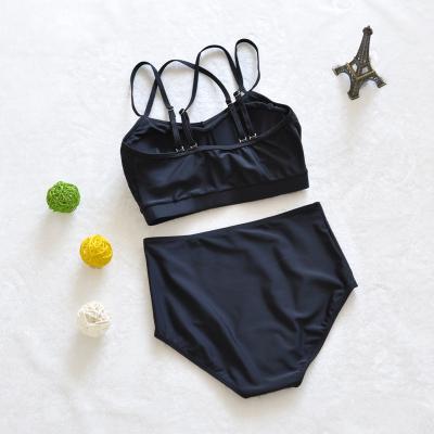 China 2022 Breathable Sexy Small Bust Gather Triangle Split Bikini Suit Three Piece Set High Waist Cover Belly Hot Spring Swimsuit Women for sale