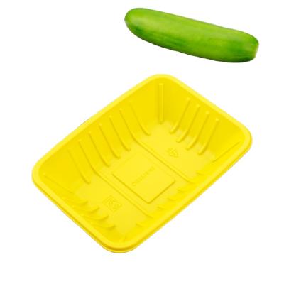 China Eco-friendly Disposable Plastic Tray Thickened Frozen Meat Fruit Vegetable Poultry Food Packaging Trays For Chicken for sale