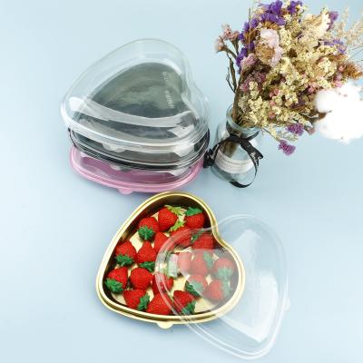 China Heart Shaped Box Packag Dispos Plastic Packaging Fruit Trays Recyclable for sale