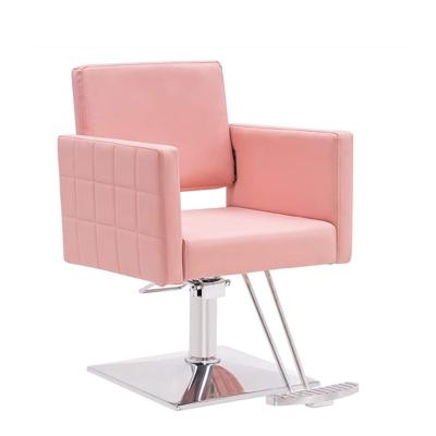 China Traditional Beauty Styling Pink Hair Furniture Chair Equipment Modern Salon Barber Chair Set for sale