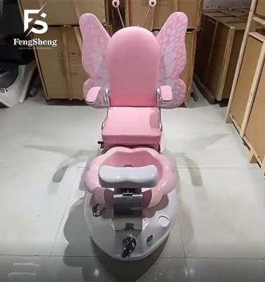 China Luxury Pink Spa Pedicure Spa Pedicure Chair Kids Portable Nail Salon Butterfly Kids Pedicure Chair Manicure Table Set PMC-P03 for sale