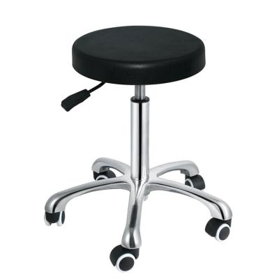 China Traditional round telescopic stool swivel bar stool rolling salon hairdresser stool leather furniture for sale