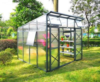 China NEW G-MORE Easily Assembled Winter Garden House With Pent Roof / German Standard 680MM Plastic Greenhouse Model for sale