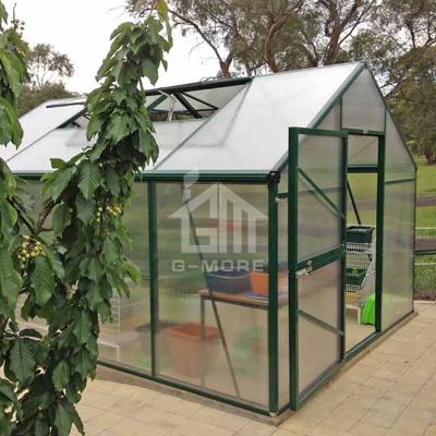 China Easily Assembled G-MORE 3 x 4 Meters 10MM Polycarbonate Garden Greenhouse for sale