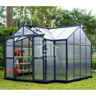 China G-MORE Orangery Series Easily Assembled, Extra Heavy Duty English Style Easy Sunroom DIY Classic Orangery (GM34506-B 8MM PC) for sale