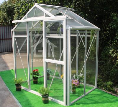 China G-MORE High Grade Small Easily Assembled Easy Grow DIY Hobby Greenhouse / Single Door Optional Glass & Popular PC / UK x4 Size 6' For Home Use for sale