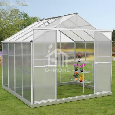 China Easily Assembled 8' x 8' Modest Price 4MM Polycarbonate Greenhouse for sale