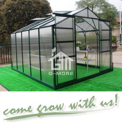 China Easily Assembled DIY Greenhouse For Sale Traditional Series 10'x8 Aluminum/Polycarbonate Hobby Greenhouse (GM31035-G) for sale