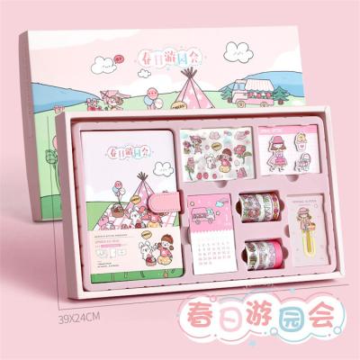 China 2022 Cute Student Fashion Sticker Strip Stationery Gift Set For Cute DIY Accessories Office Stationery Gift Box Stationery Set For Girls for sale