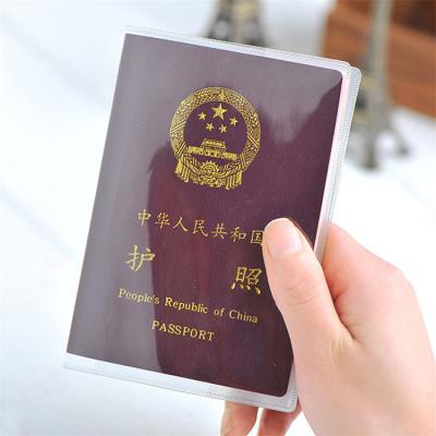 China 2022 Fashion Clear Transparent Matte Pattern PVC Passport Holder with Card Holder Passport Case Passport Cover for sale