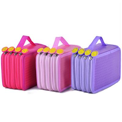 China 100% Eco-friendly Large Capacity Zippers 4 Layers Pencil Cases Four Compartment Pencil Case With Compartments Stationery Pencil Bags for sale