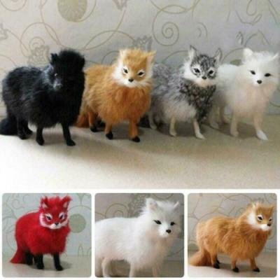 China Realistic Simulation Fox Animals Fox Model Plush Toy Stuffed Doll Gift Kids for sale