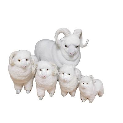 China Christmas wedding decoration goat size real fashion crafts garden decor plush handmade white animal sheep toys sheep for sale