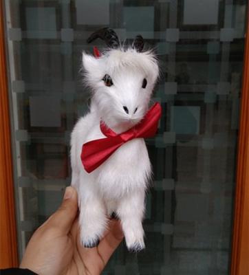 China Handmade cute white toy simulation goat home decoration props model gift for sale