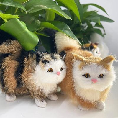 China Stuffed Realistic Viable Plushie Toy Cute Black Cats Stuffed Plushies animal Cat Push Cat Realistic Animal for sale