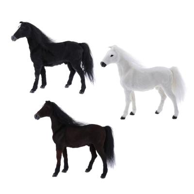 China Artificial Simulation The Stuffed Animals Figurine Model Toy Home Office Decor Blood-horse Figures Stuffed Stuffed Stuffed Horse for sale